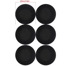 6pcs 쉽게 교체 된 이어 패드는 60mm 직경의 헤드폰 두꺼운 폼 커버 소매 이어 패드 소품과 호환됩니다.