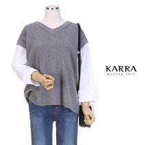KARRA 레이어셔츠소매V넥니트_KB9SKN031A