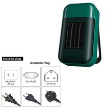 공업용 산업용 열풍기 열풍건조기 500W 전기 팬 히터 공간 히터 PTC 빠른 난방 220V 미니 사무실 데스크탑, 녹색_영국