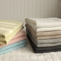 린즈홈 60수 워싱 아사 순면 줄누빔 침대패드 겸 스프레드 이불, 차콜