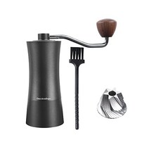 수동 커피 그라인더 용량 25g 39mm CNC 스테인리스 스틸 버 그라인더 다양한 두께의 커피에 적합한 조절 가능한 설정 (실버)