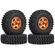 트랙사스 1.0 quot금속 비드록 휠 타이어 세트 축 SCX24 Traxxas TRX4M FMS FCX24 1/18 1/24 RC 크롤러 자동차 업그레이드 부품, [02] Orange