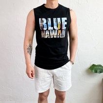 코코로맨틱 하와이언 야자수 비치 나시 남자 민소매 티셔츠