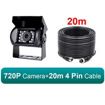 AHD 주차 보조 트럭 백업 카메라 LED IR 야간 투시경 후방 트레일러 RV용 1080P, 720P With 20M-4Pin, 08 720P With 20M-4Pin