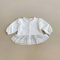 영유아 베베 돌 2세 여아 아기 레이스 공주 가디건