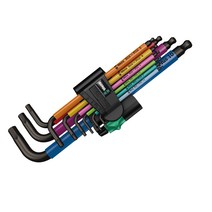 [WERA] 베라 멀티칼라 고무그립 롱볼6각 L렌치세트 950SPLK 9pcs, 9개
