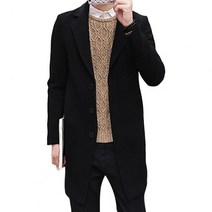 남자헤링본코트 겨울 헤링본 더블 롱 체크 울 싱글 빅 사이즈 코트 트렌치 슬림 피트 가을 방한 방풍 턴 다운 칼라 모직 오버 작업