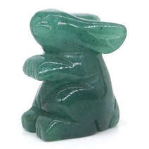 토끼 조형물 정원 소품 춤추는 인형 꾸미기 조각상 도자기 1.5 동상 자연 보석 녹색 aventurine 크리스탈 조각 reiki 치유 돌 동물 입상 공예 홈 장식, 없음