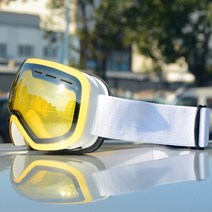 이중 안개 방지 스키 고글 스노우 보드 안경 모빌 야외 스포츠, [09] White yellow