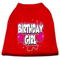 Mirage Pet Products 14-Inch Birthday Girl Screen Print Shirts Large Red, 1
