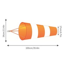 풍향계 풍속계 풍향 웨더 베인 정원 바람개비 6080100cm windsock 야외 용, 오렌지-화이트-l