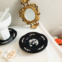 밀키 자개 컵받침 빈티지 소품 티코스터, 2P 세트