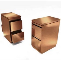 미용웨건 이동식카트 미용실 캐비넷 선반 수납장 헤어샵 바버샵 메이크업 도구 정리함, 양면스테인리스스틸로즈골드