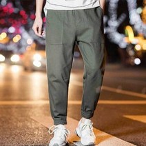 남자 면바지 조거 팬츠 밴딩 캐주얼 스트릿 패션