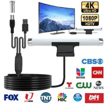 디지털 TV 안테나 내장증폭기 신호 부스터 4K 안테나 36dB 디지털 실내 지상파안테나, 원사이즈