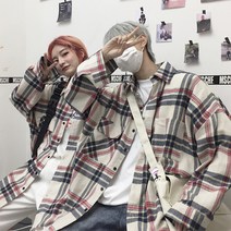 라티스 체크 남방 셔츠