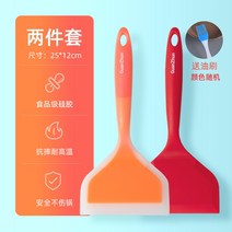 내열 팬케이크 삽 후라이팬 비접착팬 전용 팬케이크삽 옥자구이냄비삽 뒤집기 가정용 평삽, 12 오렌지+업그레이드 올레드(송유솔1파)【푸