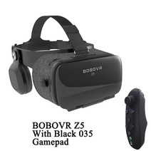 BOBOVR Z5 120 FOV VR 가상 현실 안경 원격 3D 안드로이드 골판지 VR 3D 헤드셋 스테레오 헬멧 스마트 폰 4.7-6.2, 협력사, 035 블랙 게임 패드