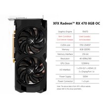 xfx radeon rx570 8gb 그래픽 카드 gddr5 256비트 게임용 비디오 카드 directx 12 데스크탑 컴퓨터 gpu dvi-dhdmidprx470rx590, rx470 8GB 2팬