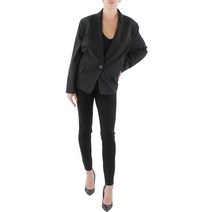 Le Suit 플러스 여성 우븐 핀 스트라이프 원버튼 블레이저, Black-white, US 20 (XXL)