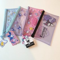 캐릭터 PVC 클리어 파우치 8가지 타입, 핑크 산리오친구들 플랫파우치