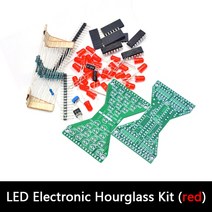 DC 5V 레드 LED 전자 모래 시계 학생 DIY 키트 속도 조절 가능 재미 있는 더블 레이어 PCB 보드, 01 빨간