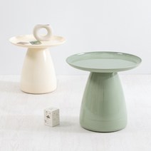 비즈 500 사이드 테이블 플라스틱 인테리어 소파 거실, 투명 아이보리