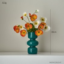 북유럽 스타일 말린 꽃병 컬러 투명 유리 거실 책상 테이블 가정용, 12 Combination 7