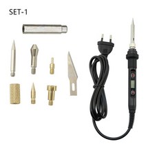 버닝 우드버닝 납댐 burning 6 In 1 조각 납땜 인두 펜 60W80W 조정 가능한 온도 납땜 인두 키트 110V 220V 용접 도구 키트, 110V 미국 플러그, SET-1