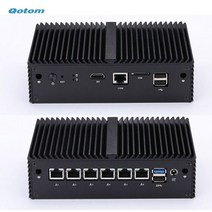 QOTOM 방화벽 마이크로 기기 Q190G6 셀러론 J1900 6 기가비트 LAN 게이트웨이 라우터 팬리스 미니 PC, 4G RAM 128G SSD_Q190G6 J1900 W