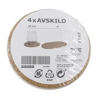 이케아 아브스킬드 컵받침 코르크10CM 4개 커피잔받침 컵코스타 종이컵받침