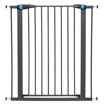 Pet Gate 하이 워크스루 스틸 펫 게이트 W 소프트 화이트 w/ 글로우 프레임 Tall 39 H x 29~38인치, 39-Inch, Graphite