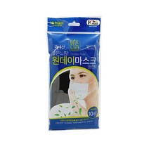 맑은나라 원데이마스크 국내산 일회용 / 성인용 / 블랙 / 1팩 10매입, 10팩