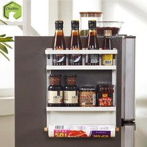 차비츠토어 냉장고 자석 접이식 철제 매직 선반 다용도실 선반 우드 주방 벽선반, 블랙