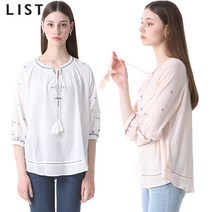 [리스트.] [리스트(LIST)] 넥라인 에스닉 자수 블라우스 (택가격:168000)