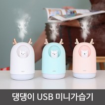 주닉스 댕댕이 USB 미니가습기 분사량조절 7색무드등 사무실 책상용 가습기 단체선물 판촉물, 댕댕이 미니가습기-핑크(1개)
