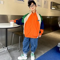 베베초롱 남아 아우터 봄옷 미디엄 주니어 점퍼 상의 건달 멋쟁이 스트리트 패션 봄가을 슬림 아동복 야구복