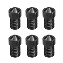 Zeelo 6피스 강화 스틸 툴 고온 포인티드 마모 방지 V6 노즐 0.4mm 1.75mm 3D 프린터 메이커봇과 호환 Creality CR 10 올 메탈 핫엔드 엔더 3 엔더3