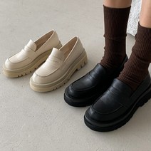 라운드 플랫폼 로퍼 키높이 여성로퍼 통굽 단화 5cm