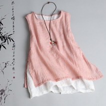 여름 여성 반팔티 민소매 나시 블라우스 빅사이즈