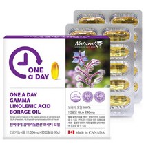 캐나다 직수입 원어데이 감마리놀렌산 보라지 오일 GAMMA LINOLENIC ACID 혈중 콜레스테롤 혈행 피부 월경 전 불편한 상태 개선, 원어데이 감마리놀렌산 90캡슐 x 1박스 3개월분