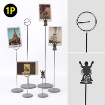 [풀리줄리] 철재 원형 받침판 스탠드 봉형 메모 명함 가격표 상품 행사 홍보 안내 POP 꽂이 집게 식, 01 / 옵션_원형 - 소