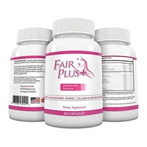 FairPlus 피부 미백 알약 글루타티온 비타민 C 콜라겐 녹차 및 레스베라트롤이 포함된 공정하고 아름다운 피부를 위한 고급 포뮬러(60캡슐)