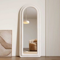 구매허니 미용실경대 벽걸이 양면 헤어샵 조명 이동식 대형, 프렌치 아치(75x177)밀크티 화이트