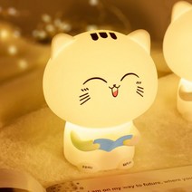 고양이무드등 수면 LED 테이블 무드등 힐링아이템 캠핑 미피조명 효과 집들이 램프, 녹음 - Happy Cat (팻 버전) Blu