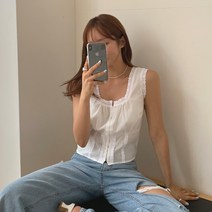 떳다그녀 스네린 레이스 나시 블라우스