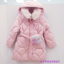 로엠걸즈 +가볍고따뜻하게+ 벨트장식 퍼애리롱다운(핑크) 뉴코아울산성남점