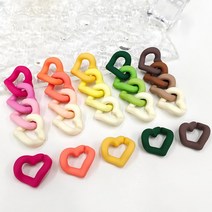 DIY KK501 고리 아크릴 키링 하트 악세사리 왁싱 컬러 펄러 부자재 비즈 공예 공예재료 도매 세트 재료, 색상랜덤, 색상랜덤