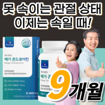 메가 콘드로이친 큰드로이친 콘드로이칭 콘트로이친 콘드로이틴 콘드로친 콘드리친 무릎 무룹 어깨 허리 손목 관절 연골발목 노인 주부 직장인 중장년층 중년층 장년층 노령자 노령인 보조제, 540정(9개월분)