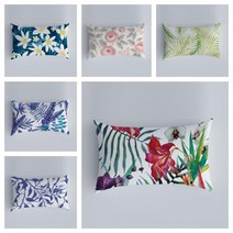 침대헤드쿠션 식물 꽃 패턴 소파 침대 머리 베개 커버 현대 캐주얼 허리 쿠션 장식, [02] 40x60cm, [12] c7-29(16)